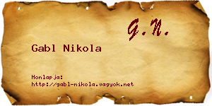 Gabl Nikola névjegykártya